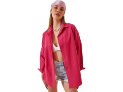2026-blusas Y Camisas Para Mujer Ilwhe Con Mangas Largas, Cuello V Y Corte Amplio - 70% Algodón 30% Poliéster