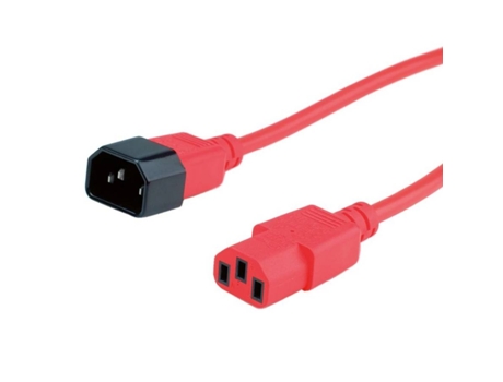 Cable ROLINE (Alimentación, IEC320 C14 y C13 - 3m - Rojo)