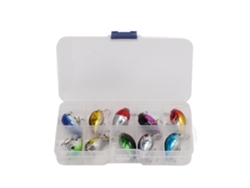 10 Mini Señuelos De Pesca Portátiles Con Ojos 3d Y Caja De Almacenamiento Para Lubina Y Otros Peces.