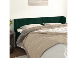 Cabecero De Cama | Panel De Cabecero De Terciopelo Verde Oscuro 203x23x78/88 Cm