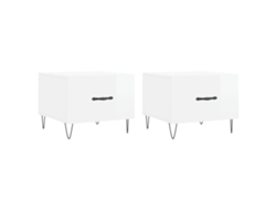 Mesas de Centro 2 Piezas 50x50x40 Cm Blanco Brillo MAISON EXCLUSIVE