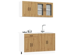 Mueble De Cocina | Armario De Cocina Kalmar 4 Uds Artesanal Roble