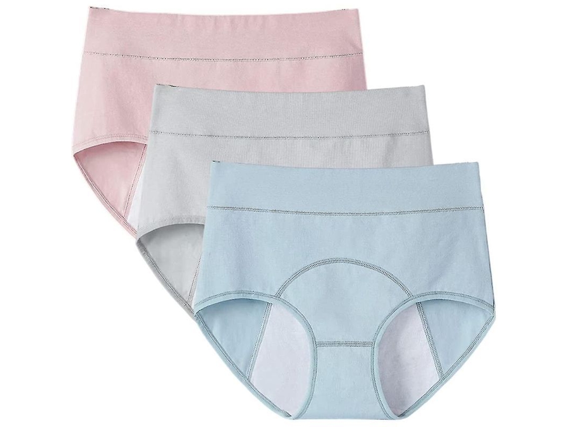 Braguitas Menstruales Impermeables De Algodón De 3 Piezas Para Mujer, A Prueba De Fugas.