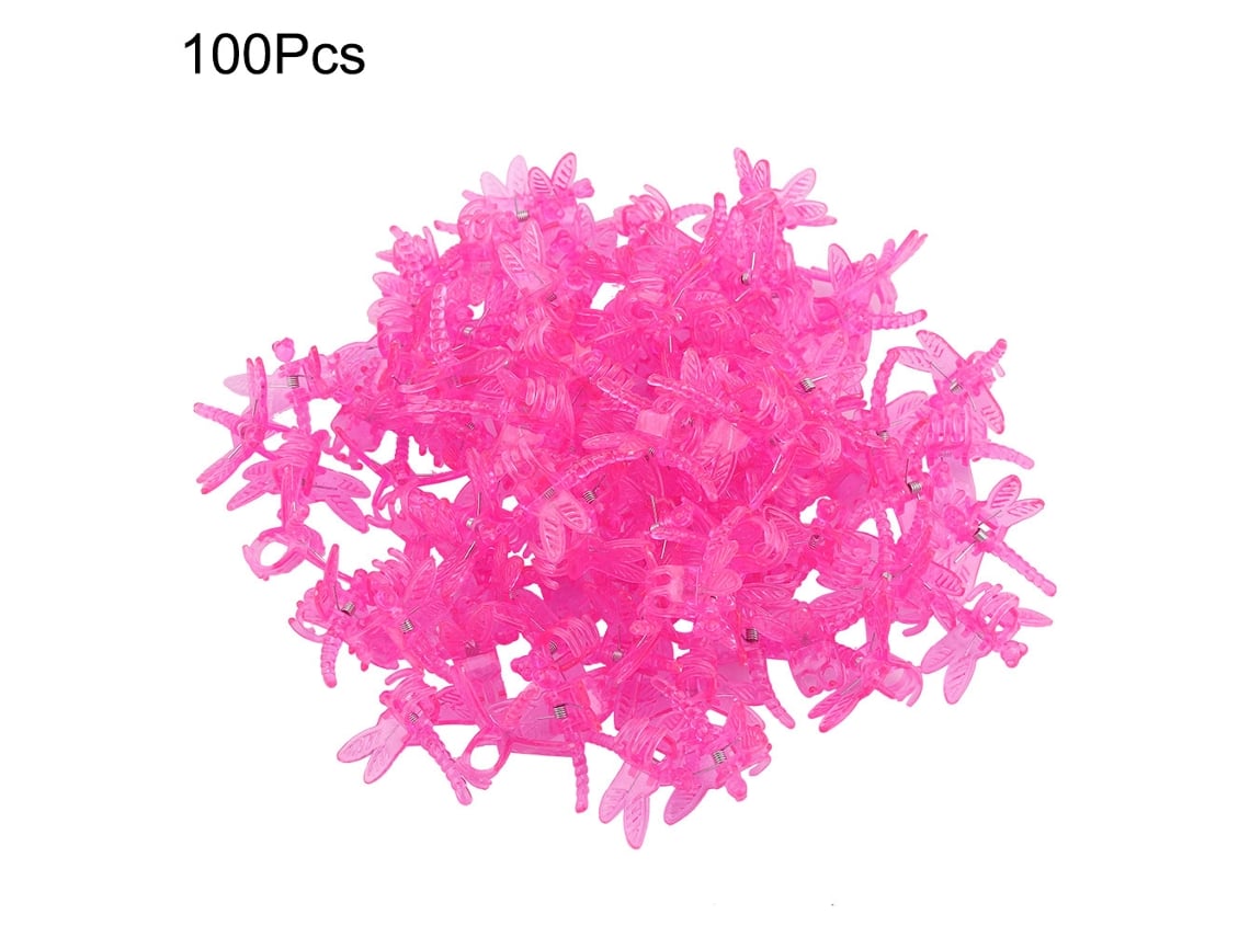 100 Clips De Plástico Para Tallos De Orquídeas, Para Soporte De Flores De Jardín, Crecimiento Vertical, Rosa-rojo, Transparente