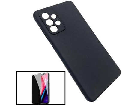 Carcasa + Protector Anti-Spy Samsung Galaxy A32 PHONECARE Silicona Liquida Negro