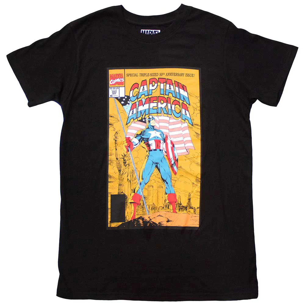 Rockinstone Unisex Marvel Comics Captain America 50th Comic Cover Camiseta Classic-xl