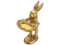 Taza De Joyería Con Estatua De Conejo Pequeño, Ornamento Dorado Retro Y Cute Para Decoración De Hogar