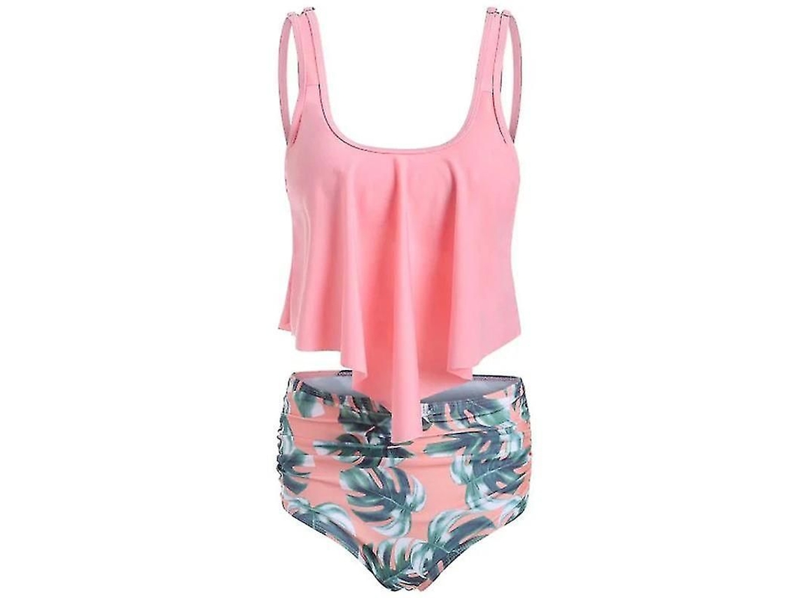 2026-traje De Baño Tankini Para Mujer De Talle Alto Con Volantes Material Poliéster Relleno Moda Playa