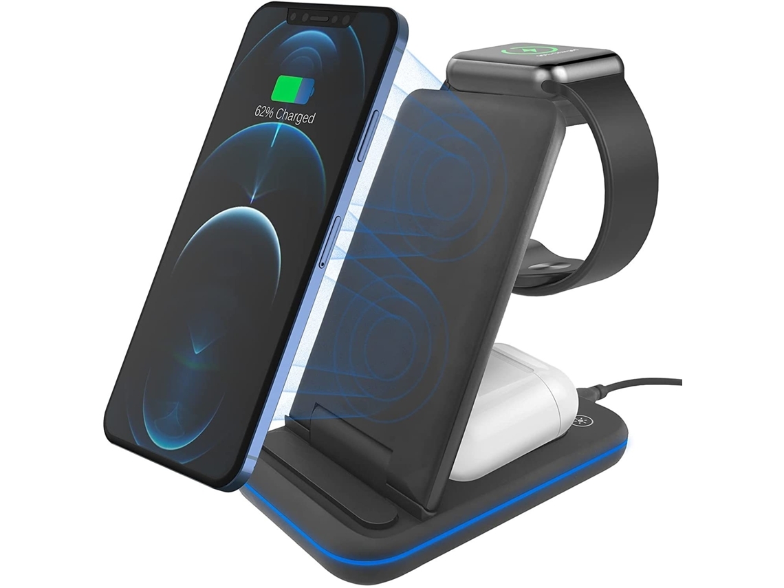 Estación de Carga Sem Dispositivos Dock Carregamento para Apple YIZHOOD Negro