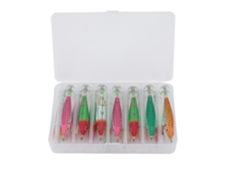 Kit De 14 Piezas De Señuelos Artificiales Luminosos Con Forma De Calamar Y Camarón, Con Caja De Almacenamiento, 8 Cm.