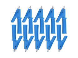 Yncm2026-10 Piezas Pinzas Cocodrilo De Latón Aisladas Con Pvc Para Multímetro Y Plug Banana 4mm Azul