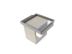 Kit de bandeja auxiliar, cesta y estructura regulable Quartz para armarios, cierre suave y guías de extracción total, módulo de 60 cm, acabado Emuca