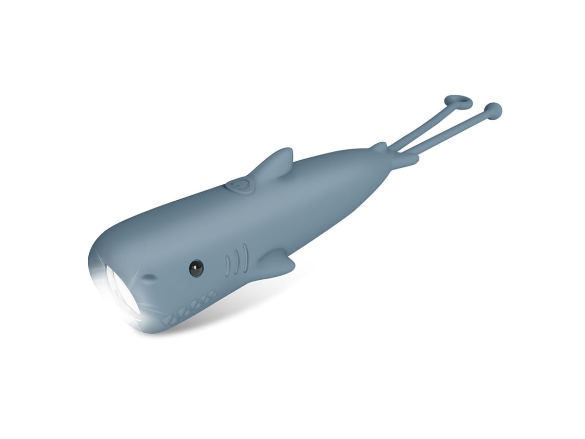 Linternas recargables para niños, linterna infantil con forma de tiburón, linterna de silicona ajustable con llavero para acampar, regalo de Bisbisous