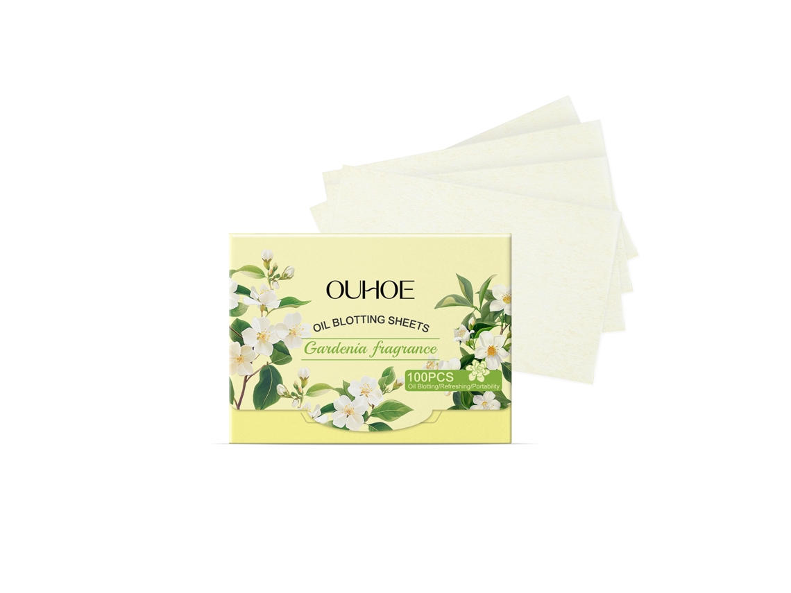 Papel absorbente de grasa con aceite perfumado de gardenia.