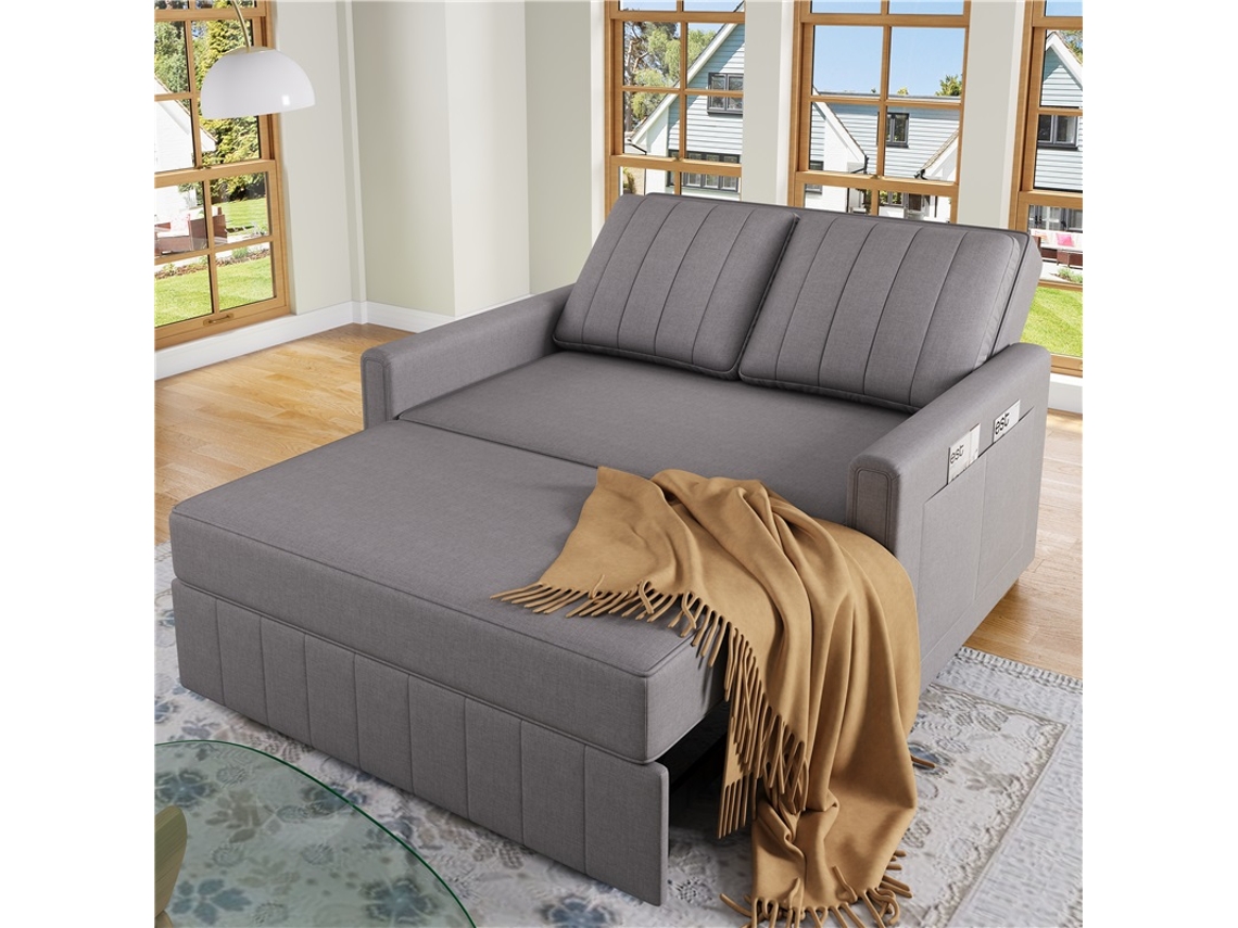 Sofá Cama Dobrável 180x127 Cm Encosto Ajustável Espaços Pequenos Moderno