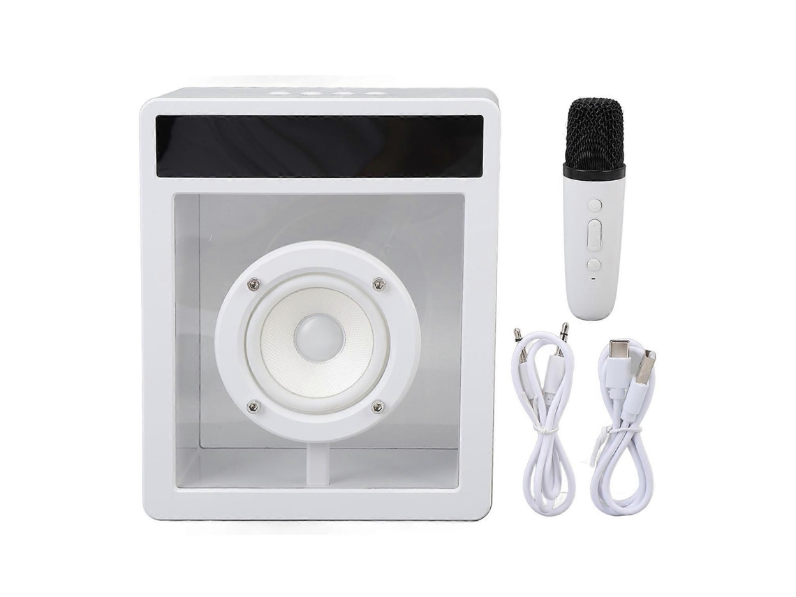 Altavoz Bluetooth portátil con micrófono inalámbrico, recargable por USB, luz ambiental dinámica y letra de Di Yunzii.