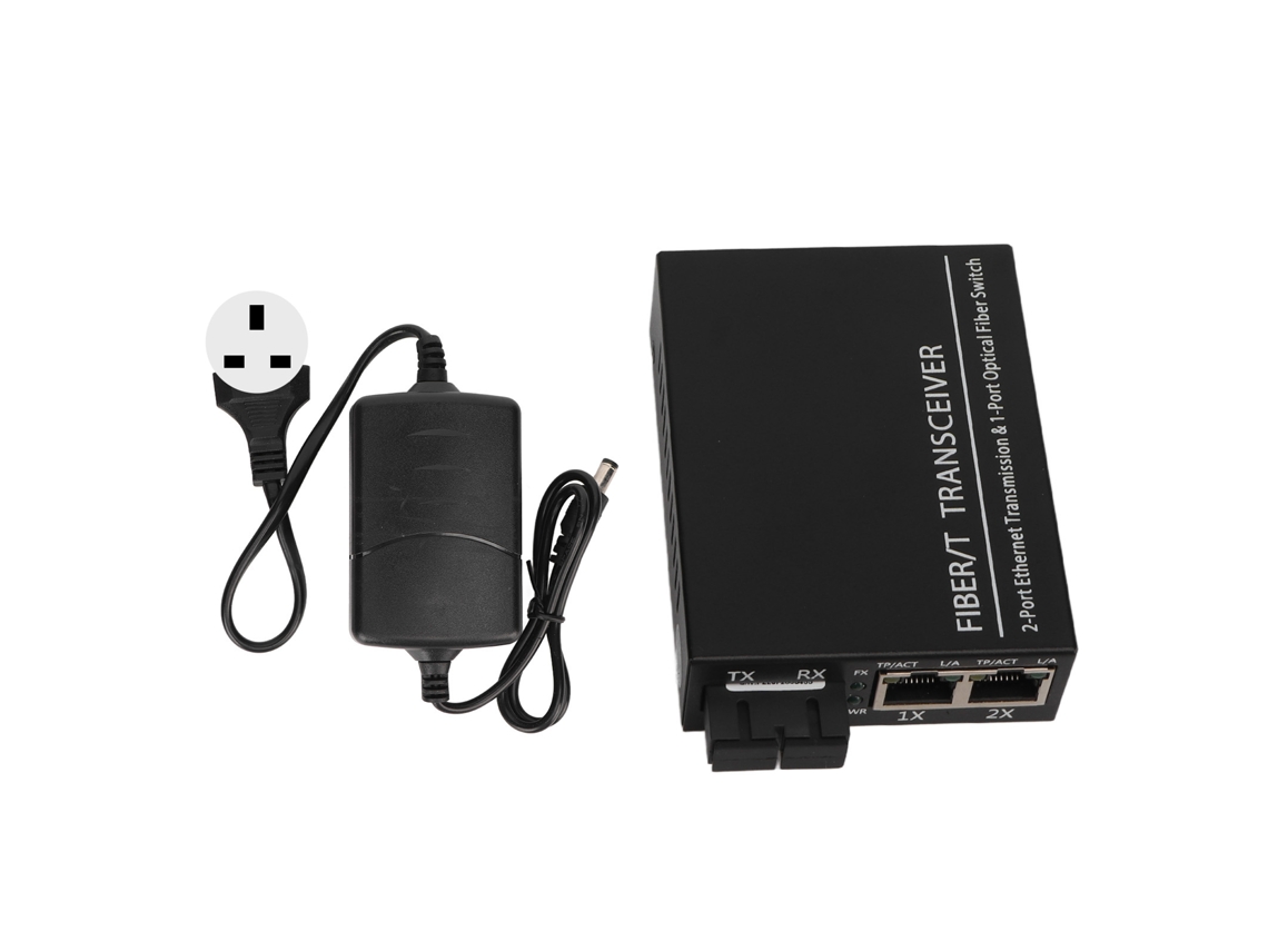 Transceptor De Fibra Tx1310nm Modo Único Com Porta Rj45 Plug And Play Conversor De Mídia 100-240v Plug Uk