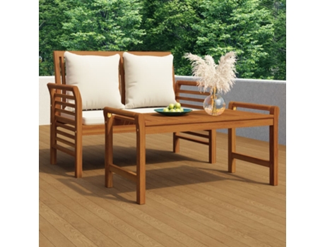 Banco de jardín VIDAXL Marrón Madera de acacia (120x60x81 cm)