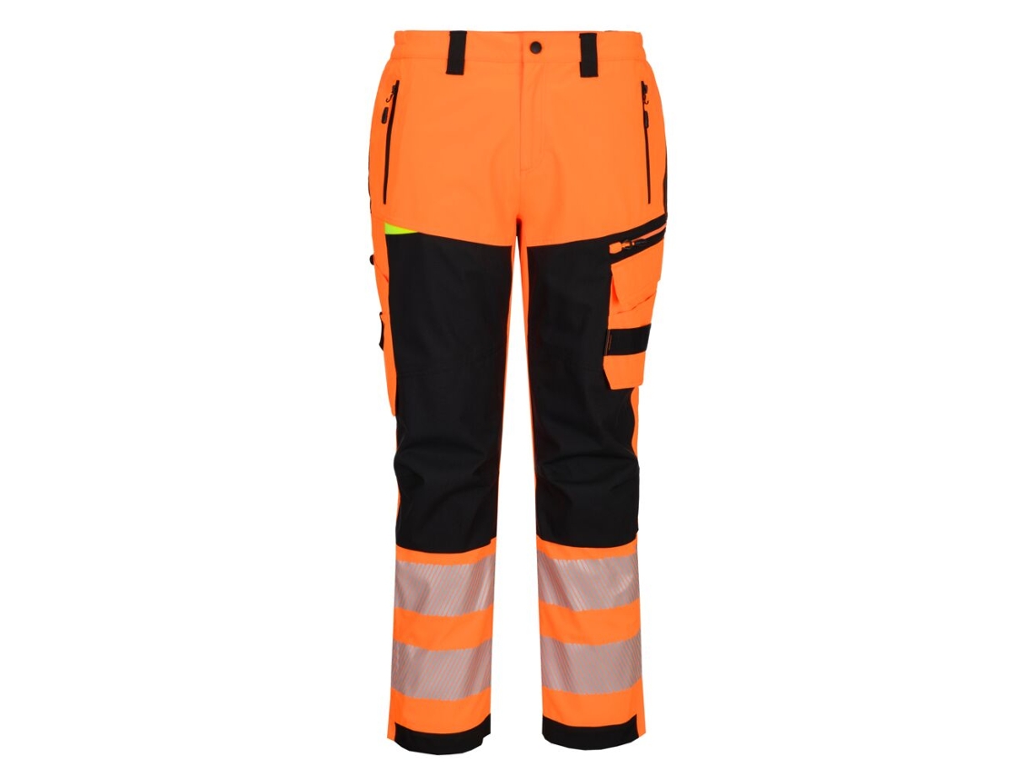 Pantalón De Trabajo Alta Visibilidad Impermeable Dx4 | Lluvia Naranja/negro / 40