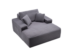 Sofá cama tapizado chaise longue relajante de 1240 x 1700 x 700 mm, color gris, Vevor