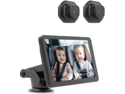 Monitor Para Coche De Doble Lente 1080p, Pantalla Ips De 5 Pulgadas, Lentes Ajustables.