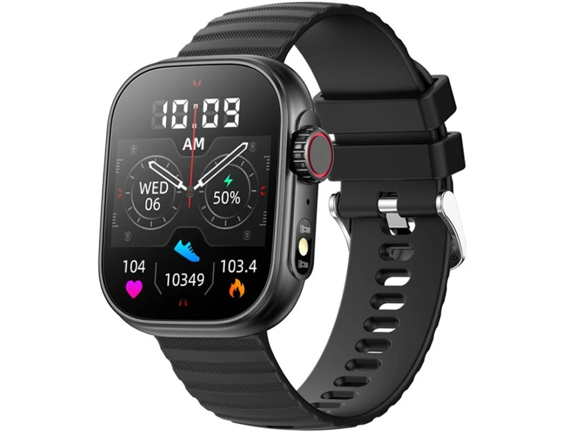 Reloj inteligente con llamadas Bluetooth, pantalla grande de 2,01 pulgadas, control del ritmo cardíaco, temperatura corporal, resistente al agua, fitness, LED Bestvite