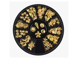 Accesorios para uñas decoradas con pedrería, cristales y apliques de pedrería.