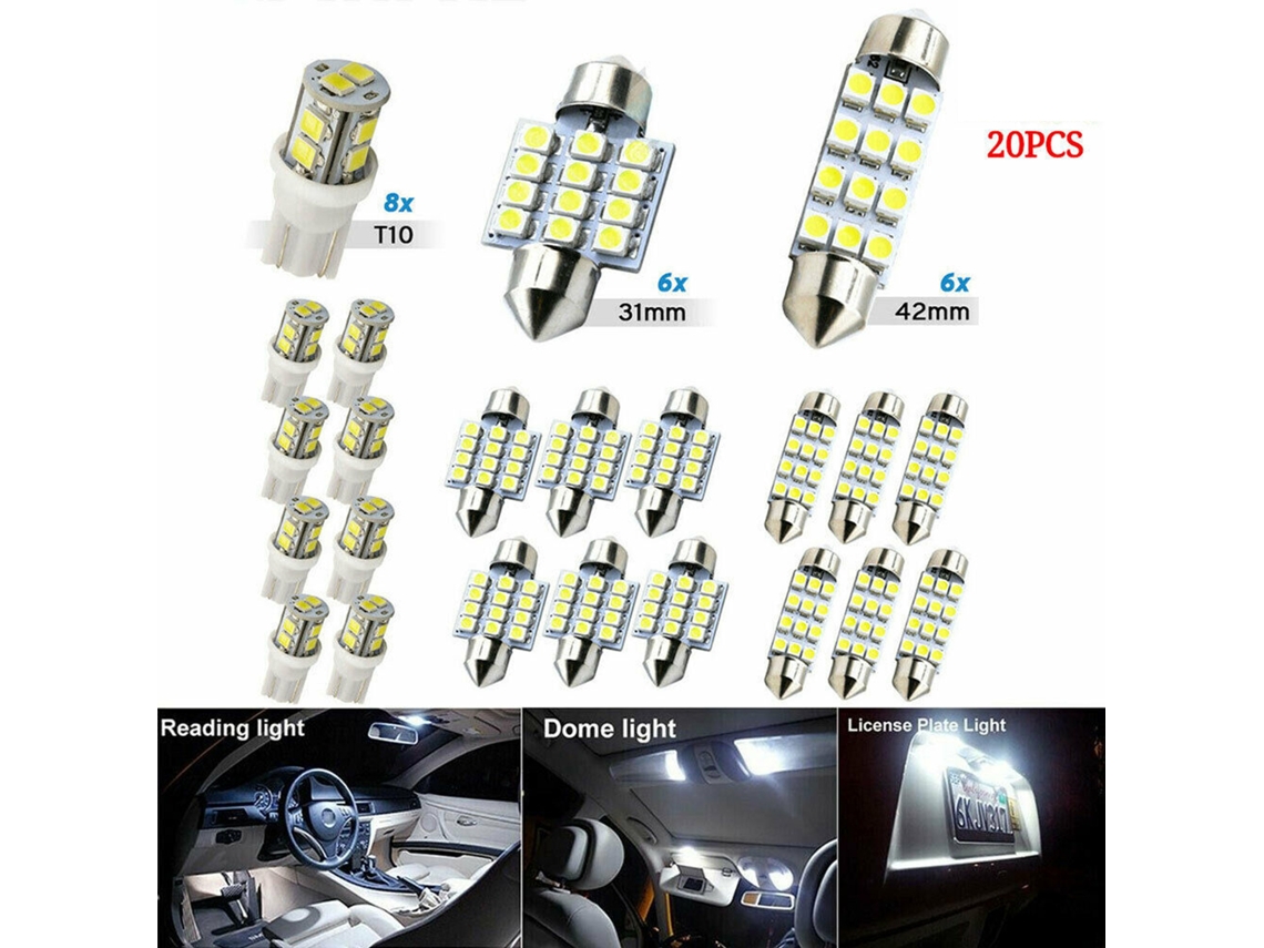 2026-kit De Bombillas Led Para Coche Interior Mapa Techo Maletero Luz De Matrícula