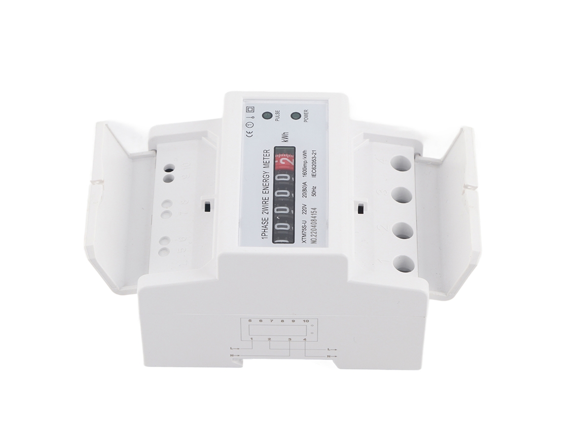 Medidor Elétrico Digital Monofásico 2 Fios 4p Din Rail 20(80)a Kwh