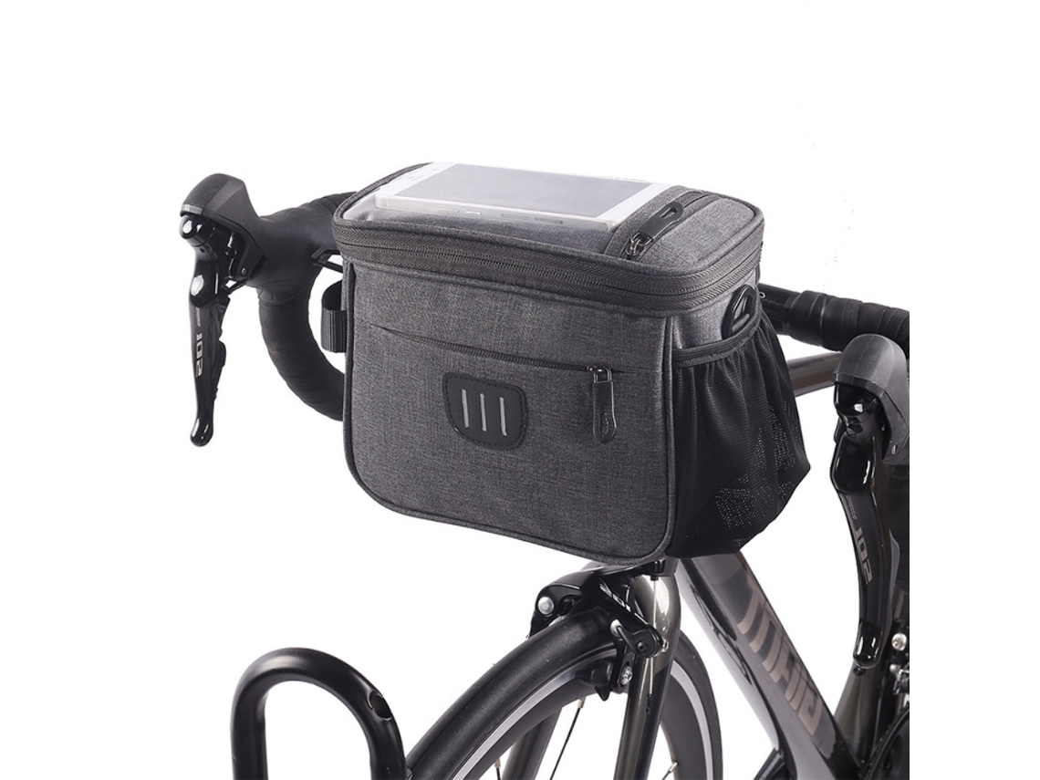 Bolsa Impermeable Para Bicicleta Con Cesta Delantera Y Soporte Para Teléfono Con Pantalla Táctil, Capacidad De 5 Litros, Compatible Con Bicicletas De Montaña Y Patinetes.
