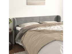 Cabecero De Terciopelo Gris Claro 183x23x78/88 Cm