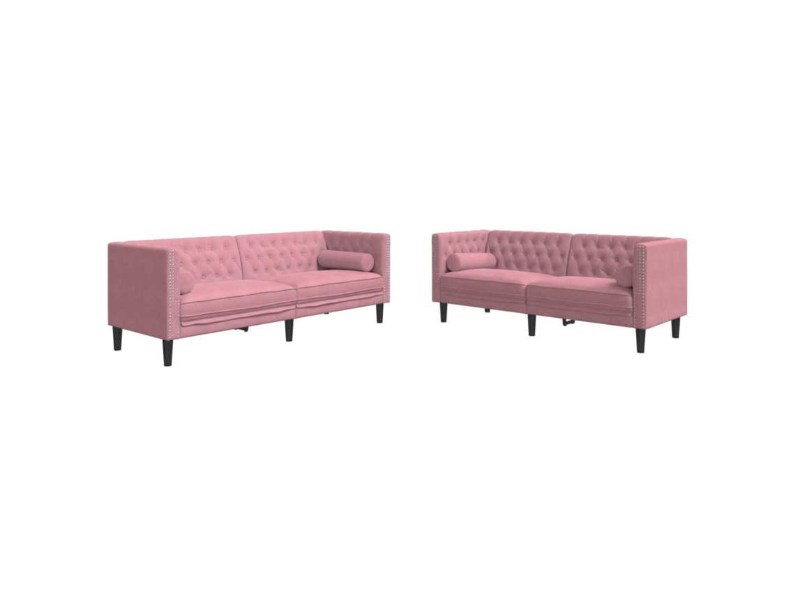 Maison Exclusive - Set De Sofás Chesterfield Con Cojines 2 Piezas Terciopelo Rosa