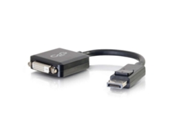 C2G Adaptador convertidor de DisplayPort macho a DVI-D Single Link hembra, 20 cm, negro