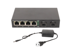 Conmutador De Fibra Óptica Sfp De 6 Puertos 10/100/1000m, Indicador Led Adaptativo, Ethernet Óptica Para Redes De Oficina, 100-240v, Enchufe Estadounidense.