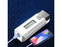 Linterna Led De Tres Fuentes De Luz, 2 Led Y 5 Cob, Recargable Por Usb 18650, Portátil, Impermeable, Con Función De Banco De Energía.