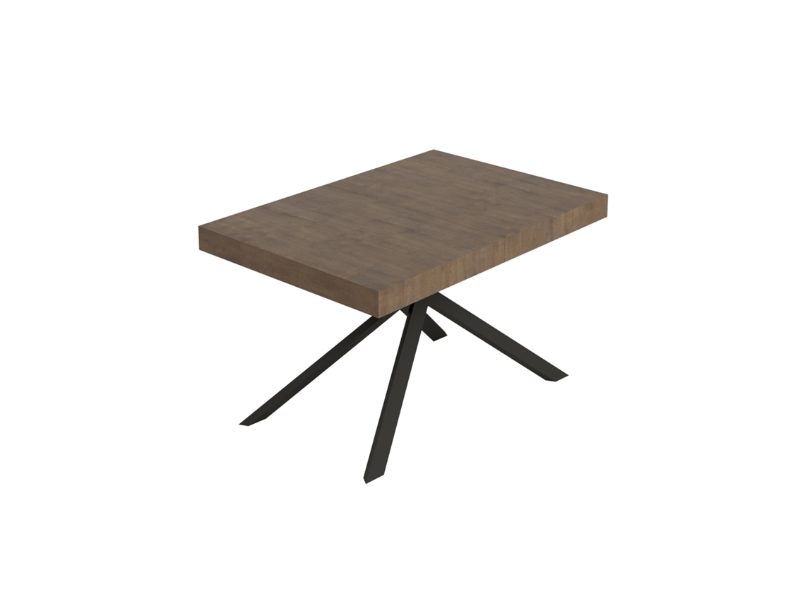 Mesa extensible Niket de nogal 140/224x80 cm con patas antracita Itamoby