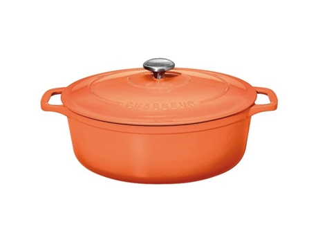 Cazuela ovalada de hierro fundido 29 cm naranja sublime PUC472975 - CHASSEUR