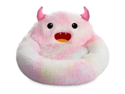 2026-cama Para Mascotas Donut Autoabrigante Luxury Nido Acogedor Diseño Monstruo Redonda Pelo Falso Colorida