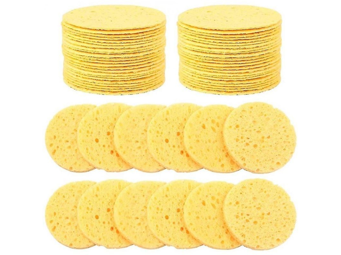 50 Esponjas Limpiadoras Faciales De Pulpa De Madera, Esponjas Redondas Para Maquillaje Y Limpieza Facial