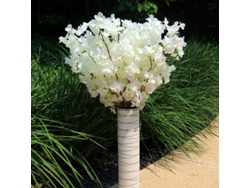 Rama artificial de cerezo en flor con diseño encriptado - Simulación