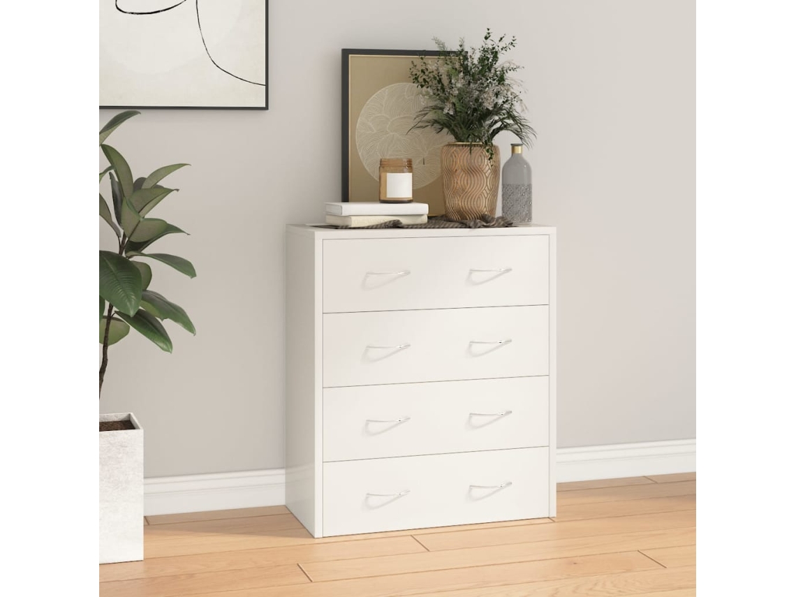 Aparador con 4 cajones 60x30,5x71 cm Blanco Brillo Dkd Home Decor