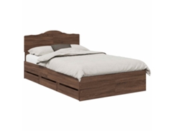 Maison Exclusive - Estructura De Cama Roble Marrón 120 X 190 Cm Madera Ingenieril