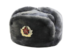 Gorro Ruso De Trampero - Gorro Ushanka Cosaco Con Solapas De Piel Sintética Y Emblema Soviético. Talla Única.