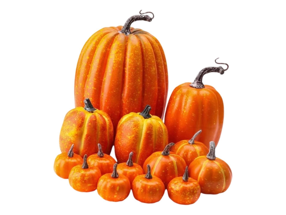 14 calabazas artificiales de espuma Slowmoose para decorar (naranja)