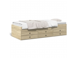 Maison Exclusive - Sofá Cama Con Cajones Sin Colchón Roble Sonoma 90x200 Cm
