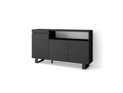 Aparadores para salón 150x87x35cm 3 Puertas Diseño industrial Negro
