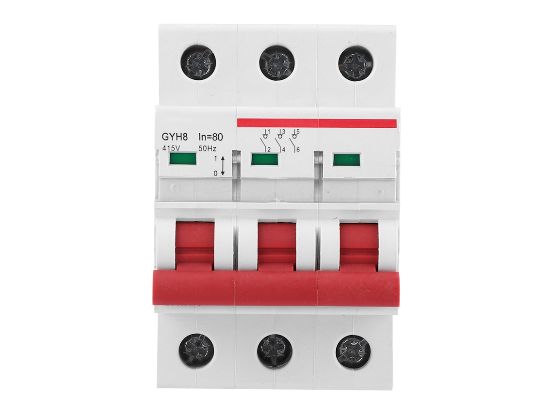 Disyuntor Miniatura De 3 Polos, 80 A, 415 Vca Con Protección De Aislamiento Para Edificios Industriales.