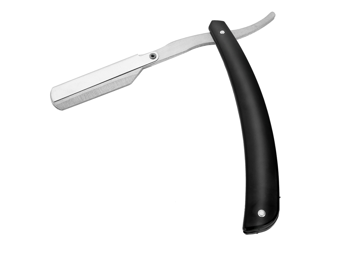 Navaja Recta De Barbería De Acero Inoxidable Plegable Para Afeitado Y Corte De Pelo