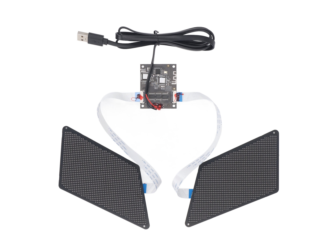 Panel LED Ojo de 48x96 mm, control por Bluetooth y aplicación USB, para mochilas, muestra palabras, imágenes y animaciones.
