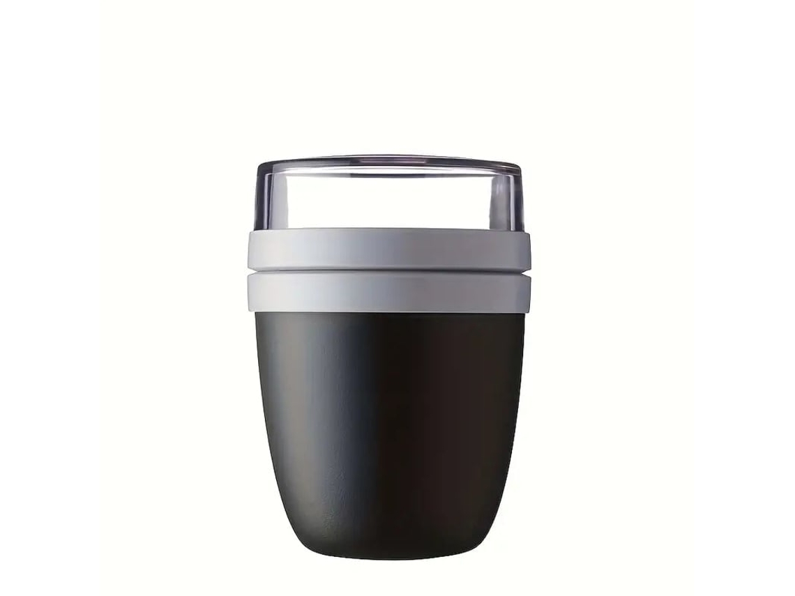 Fiambrera Con Separador, 500 Ml + 200 Ml, Negro Nórdico